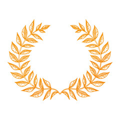 Wreath leaves ornament icon vector illustration graphic design