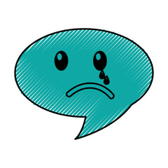 speech bubble crying comic character vector illustration design