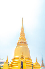 Naklejka premium The Golden Pagoda at Grand palace and Wat phra keaw Bangkok Thailand.