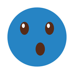 surprised emoticon face kawaii style vector illustration design