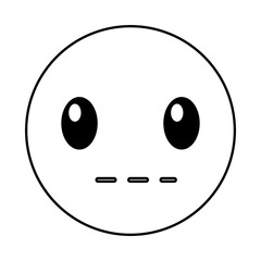 silent emoticon face kawaii style vector illustration design