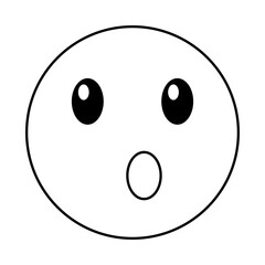 surprised emoticon face kawaii style vector illustration design