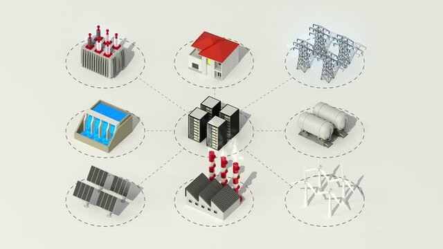 Smart grid concept animation.