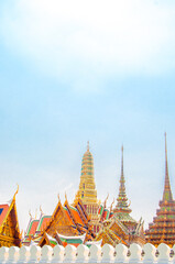Fototapeta premium Wat Phra Kaew, Temple of the Emerald Buddha at Royal Grand Palace Bangkok, Asia Thailand.