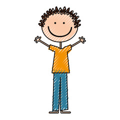 cute boy drawing icon vector illustration design