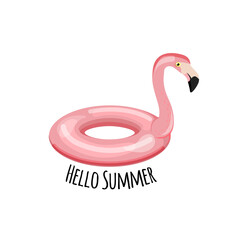 Swim ring. Shape of flamingo. Vector illustration. Cartoon illustration of swim ring vector icon. Pool float.