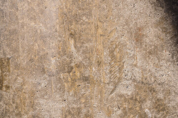 Cracked Surface Horizontal Empty Grunge Background. Yellow Brick Mortar Wall Texture