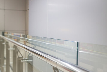 Indoor Glass Wall With Aluminium Handrail