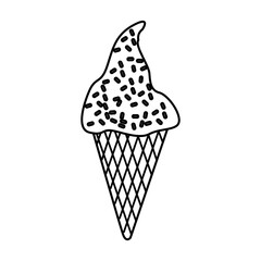 Delicious ice cream cone vector illustration design