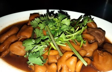 Stewed pork in Plate