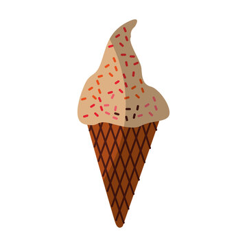 Delicious ice cream cone vector illustration design