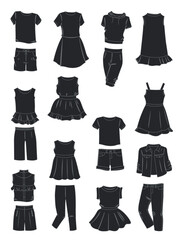 Silhouettes of summer clothes for girls