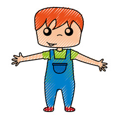 cute boy drawing icon vector illustration design