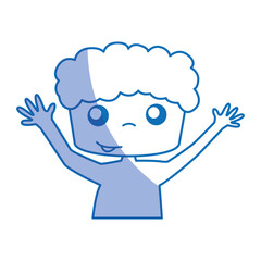 cute boy shirtless drawing icon vector illustration design