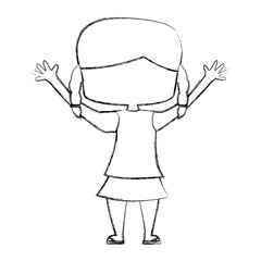 cute girl drawing character vector illustration design