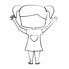 cute girl drawing character vector illustration design