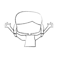 cute girl drawing character vector illustration design