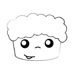 cute boy head drawing icon vector illustration design