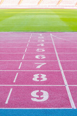 running track field with number