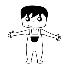 cute boy drawing icon vector illustration design