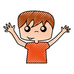 cute boy drawing icon vector illustration design