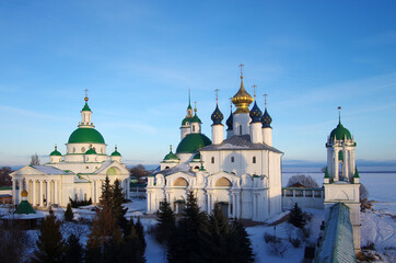 ROSTOV, RUSSIA - January, 2017: Rostov the Great. Spaso-Yakovlevsky Monastery in winter day