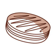 sweet baked cake cartoon vector illustration graphic design