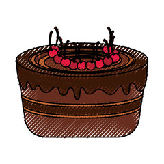 sweet baked cake cartoon vector illustration graphic design