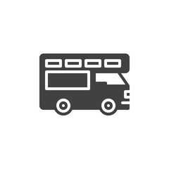 Truck camper icon vector, filled flat sign, solid pictogram isolated on white. Symbol, logo illustration. Pixel perfect