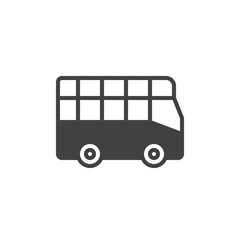 City tour bus icon vector, filled flat sign, solid pictogram isolated on white. Double decker symbol, logo illustration. Pixel perfect