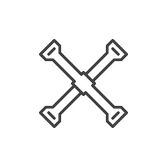 Tire iron line icon, outline vector sign, linear style pictogram isolated on white. Symbol, logo illustration. Editable stroke. Pixel perfect