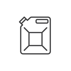 Jerrycan, canister line icon, outline vector sign, linear style pictogram isolated on white. Symbol, logo illustration. Editable stroke. Pixel perfect