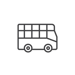 City tour bus line icon, outline vector sign, linear style pictogram isolated on white. Double decker symbol, logo illustration. Editable stroke. Pixel perfect