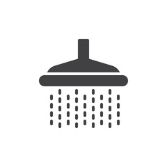 Shower icon vector, filled flat sign, solid pictogram isolated on white. Symbol, logo illustration. Pixel perfect
