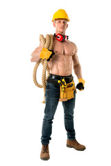 Powerful construction worker