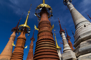 Shwe Indein Pagoda, Inle lake, Myanmar