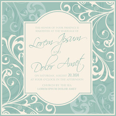 Wedding invitation or announcement card