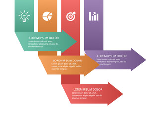 Arrow infographic template. Infographic options banner 4 steps