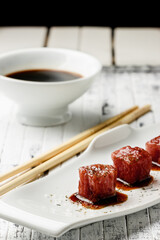 Red tuna sashimi.