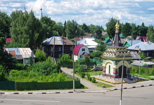 KOSTROMA, RUSSIA - July, 2016: Ipatyevskaya Sloboda, Chapel Tsar Calvary
