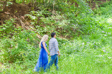 couple in love on summer nature