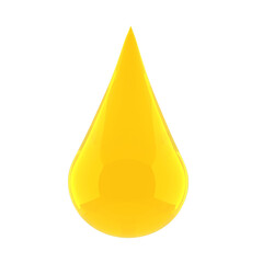 realistic oil drop on isolated white in 3D rendering