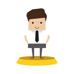 Businessman on Prize podium. Business Concept Illustration