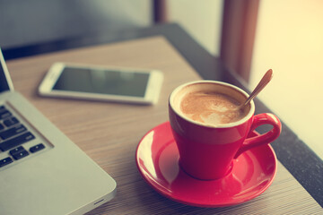 latte with laptop