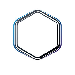 Vintage hexagonal frame with clear copy-space. Heraldic Coat of Arms decorative emblem isolated vector illustration.