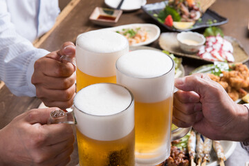生ビールで乾杯