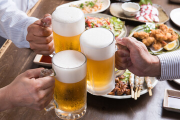 生ビールで乾杯