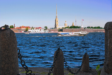 A view of the river Neva and the Peter and Paul fortress in Saint-Petersburg, Russia
