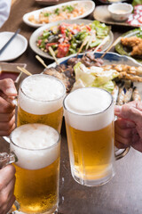 生ビールで乾杯