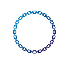 Decorative award vintage circular frame with clear copy space made as chain design. Vector retro style label, heraldry emblem isolated on white background.